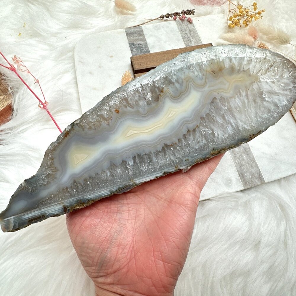 Beautiful Half-Polished Agate Slab
